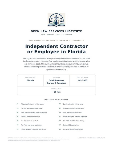 Cover of Independent Contractor vs. Employee