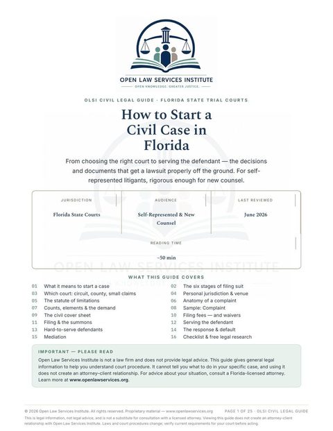 Cover of Starting Your First Civil Case